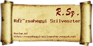 Rózsahegyi Szilveszter névjegykártya
