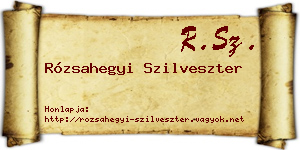 Rózsahegyi Szilveszter névjegykártya