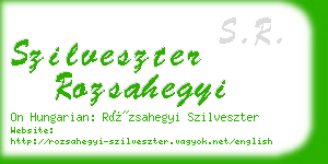 szilveszter rozsahegyi business card